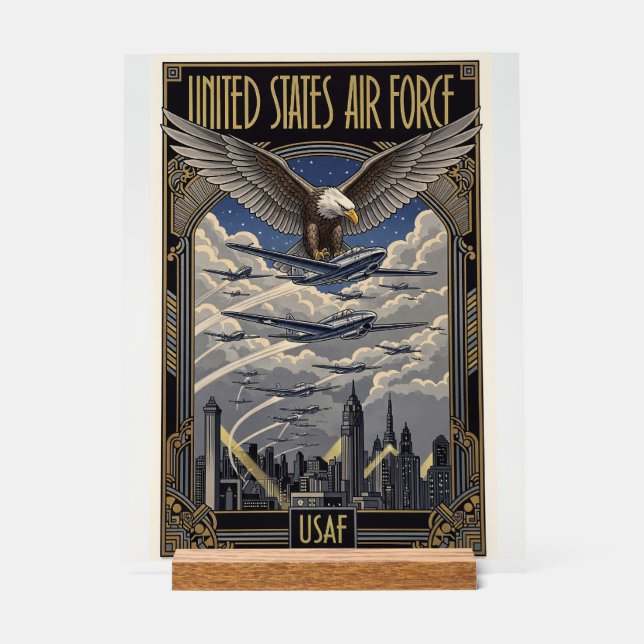 USAF Art Deco Acrylic Sign (Front)