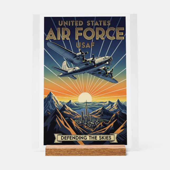 USAF Art Deco Acrylic Sign (Front)