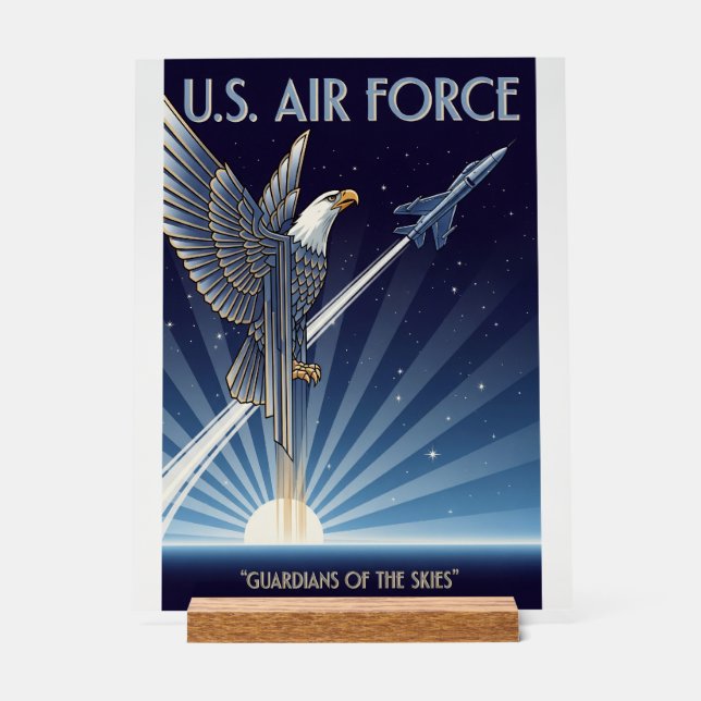 USAF Art Deco Acrylic Sign (Front)