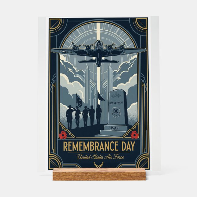 USAF Art Deco Acrylic Sign (Front)