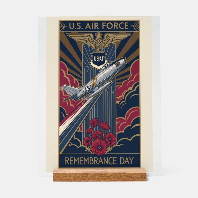 USAF Art Deco Acrylic Sign (Front)