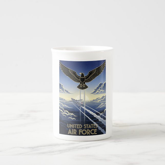 USAF Art Deco Bone China Mug (Front)