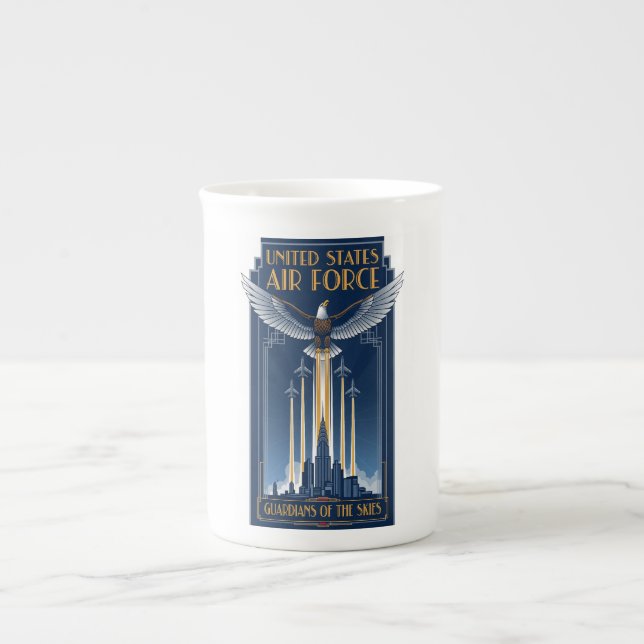 USAF Art Deco Bone China Mug (Front)