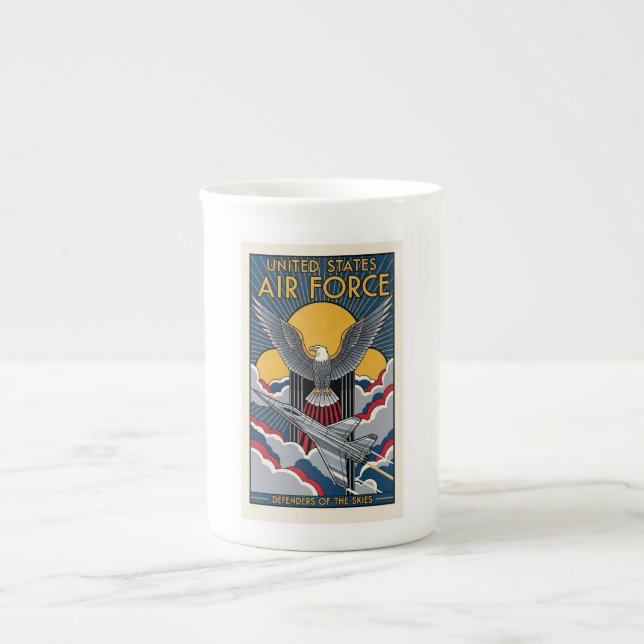 USAF Art Deco Bone China Mug (Front)