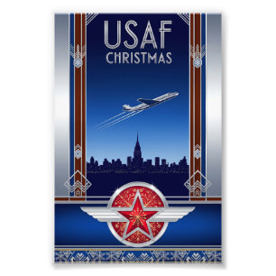 USAF Art Deco Christmas Edition Photo Print