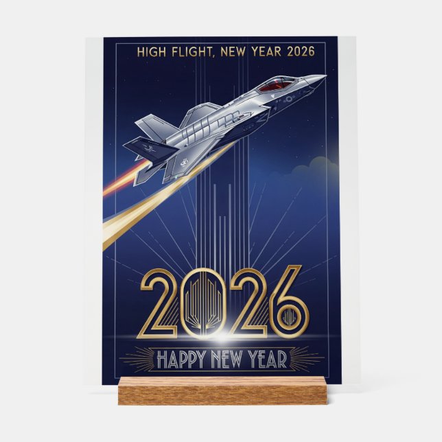 USAF Art Deco New Year Edition Acrylic Sign (Front)