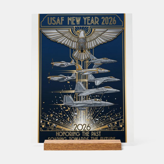 USAF Art Deco New Year Edition Acrylic Sign (Front)