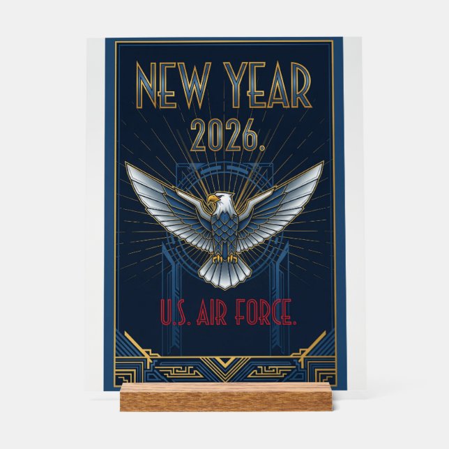 USAF Art Deco New Year Edition Acrylic Sign (Front)