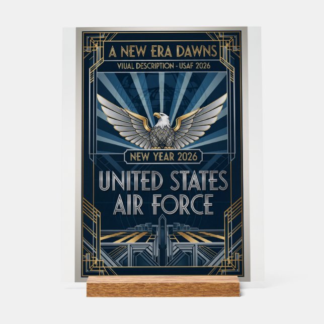 USAF Art Deco New Year Edition Acrylic Sign (Front)