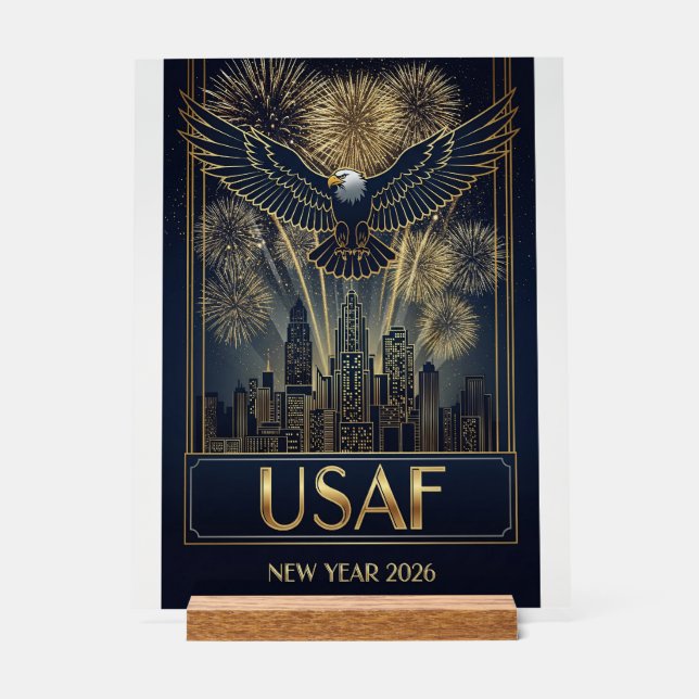 USAF Art Deco New Year Edition Acrylic Sign (Front)