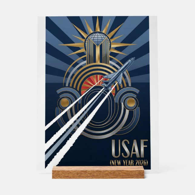 USAF Art Deco New Year Edition Acrylic Sign (Front)