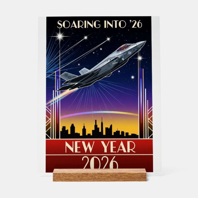 USAF Art Deco New Year Edition Acrylic Sign (Front)