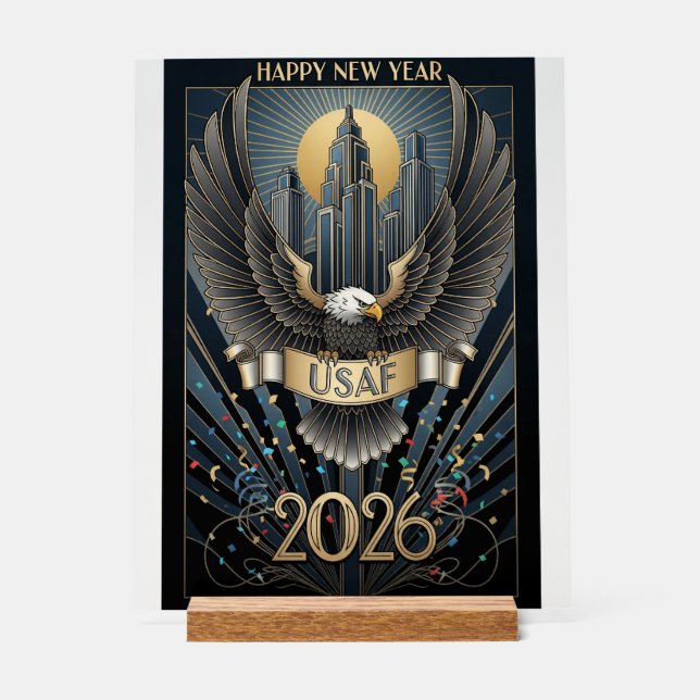 USAF Art Deco New Year Edition Acrylic Sign (Front)