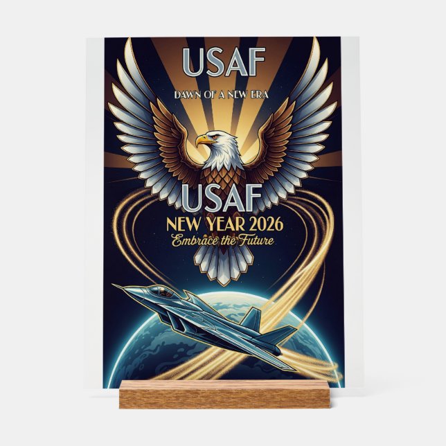 USAF Art Deco New Year Edition Acrylic Sign (Front)