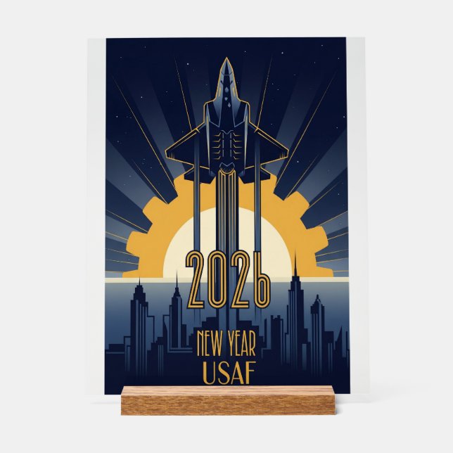 USAF Art Deco New Year Edition Acrylic Sign (Front)