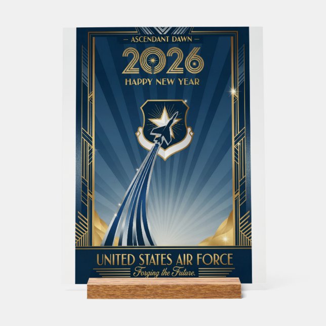 USAF Art Deco New Year Edition Acrylic Sign (Front)