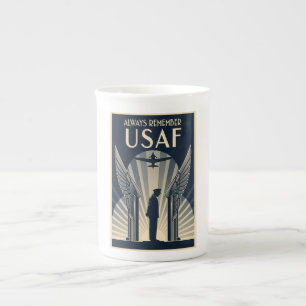 USAF Art Deco Remembrance Day Edition Bone China Mug