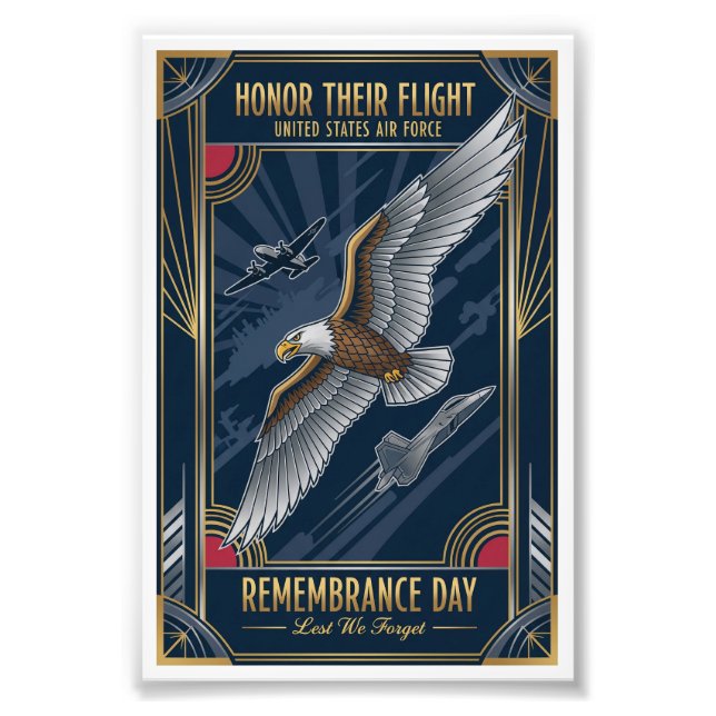 USAF Art Deco Remembrance Sunday Edition Photo Print (Front)