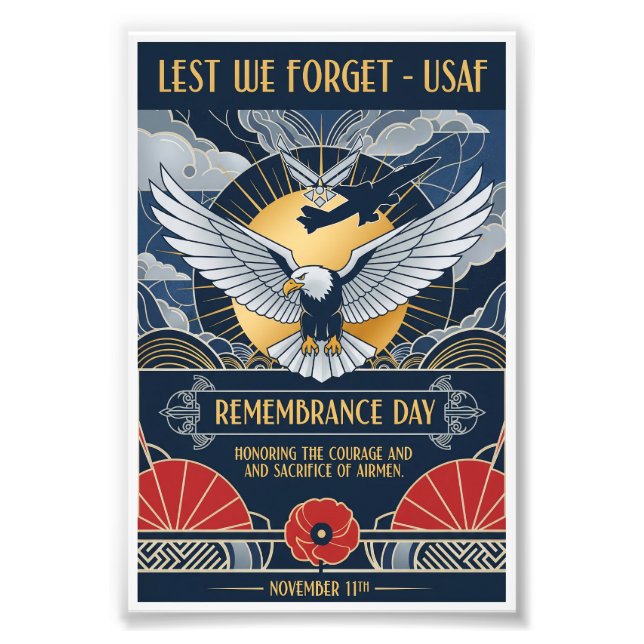 USAF Art Deco Remembrance Sunday Edition Photo Print (Front)