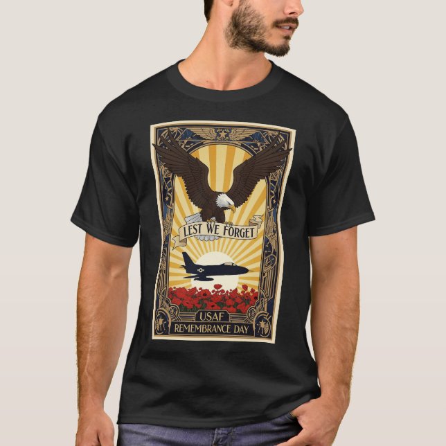 USAF Art Deco T-Shirt Remembrance Day Edition (Front)