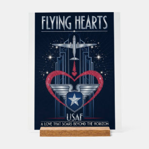 USAF Art Deco Valentine Edition Acrylic Sign