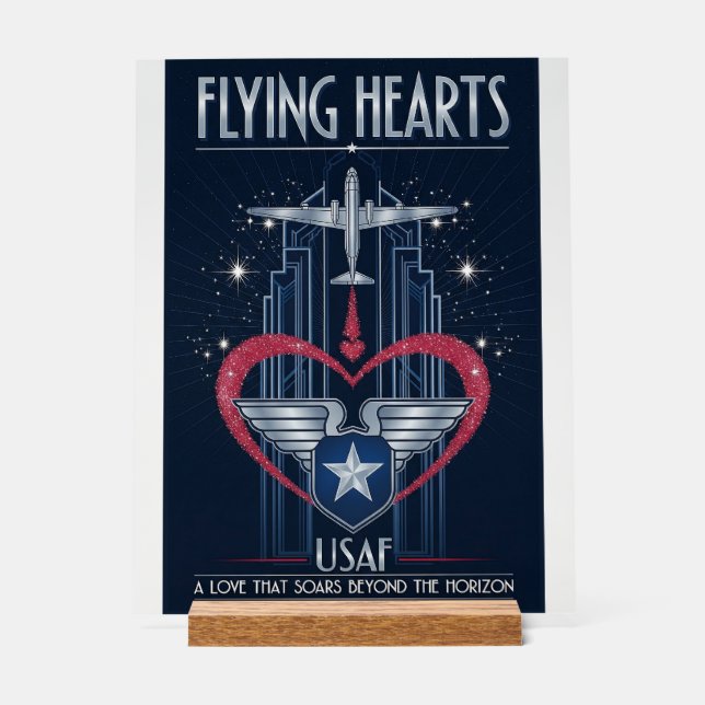 USAF Art Deco Valentine Edition Acrylic Sign (Front)