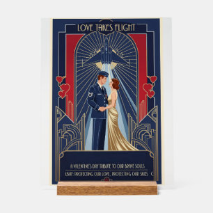 USAF Art Deco Valentine Edition Acrylic Sign