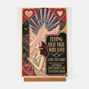 USAF Art Deco Valentine Edition Acrylic Sign