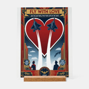 USAF Art Deco Valentine Edition Acrylic Sign
