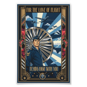 USAF Art Deco Valentine Edition Photo Print