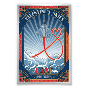 USAF Art Deco Valentine Edition Photo Print
