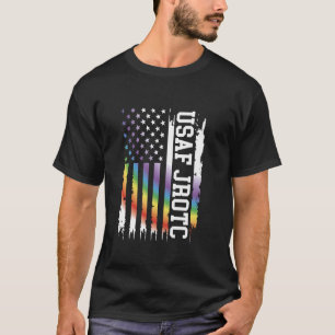 Usaf Jrotc United States Distressed Rainbow w US F T-Shirt