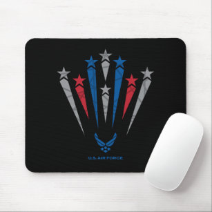USAF   Red, Grey & Blue Stars Mouse Pad