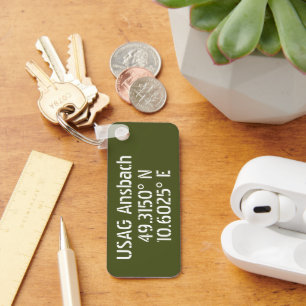 USAG Ansbach Latitude Longitude Key Ring