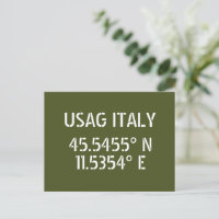 USAG Italy Latitude Longitude Postcard