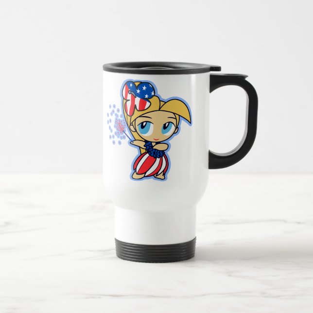USAHula-blonde, USAHulaBFirecracker Hula Girl  Mug (Right)