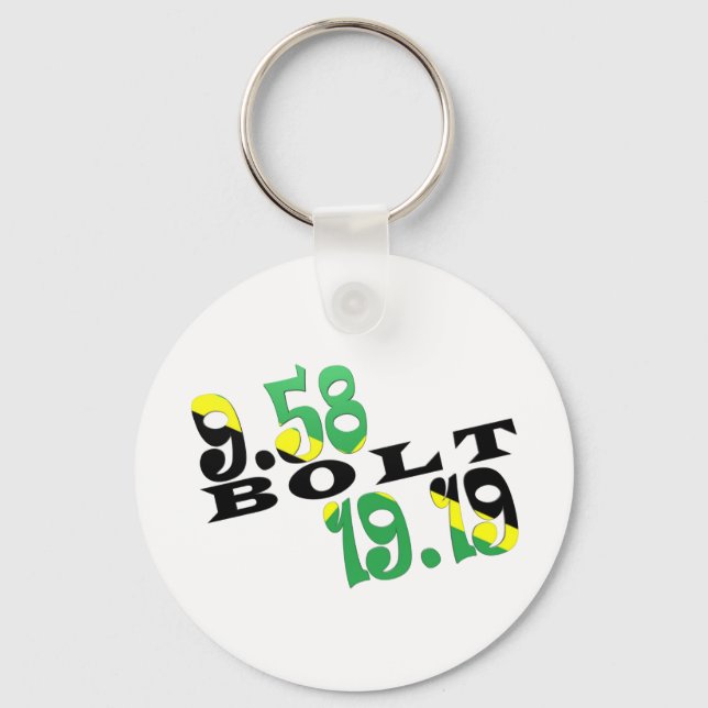 Usain Bolt Berlin 2 WR Jamaican Flag Key Ring (Front)