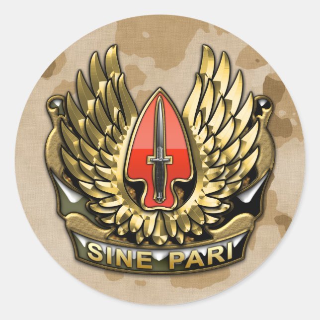 USASOC DUI CLASSIC ROUND STICKER (Front)