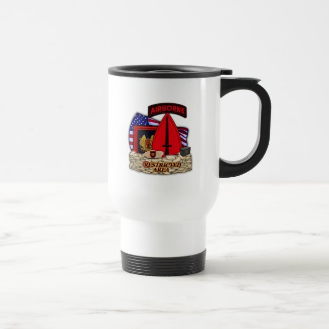 USASOC special operations command patch mug. Travel Mug (Right)