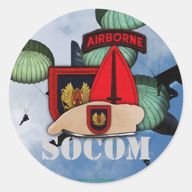USASOC Special ops Patch veterans Sticker (Front)