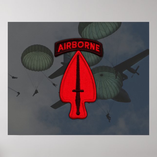 USASOC Special Ops Veterans Patch Poster (Front)