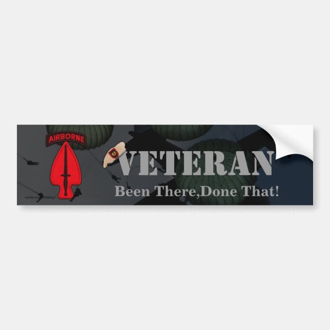 usasoc special ops veterans vets bumper sticker (Front)