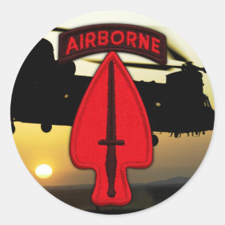 USASOC Special ops veterans vets patch Classic Round Sticker