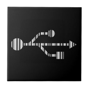 USB LOGO BAR CODE Computer Barcode Pattern Design Tile