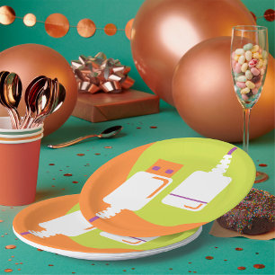 USB Plug Icon Paper Plate