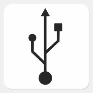 USB Symbol Square Sticker