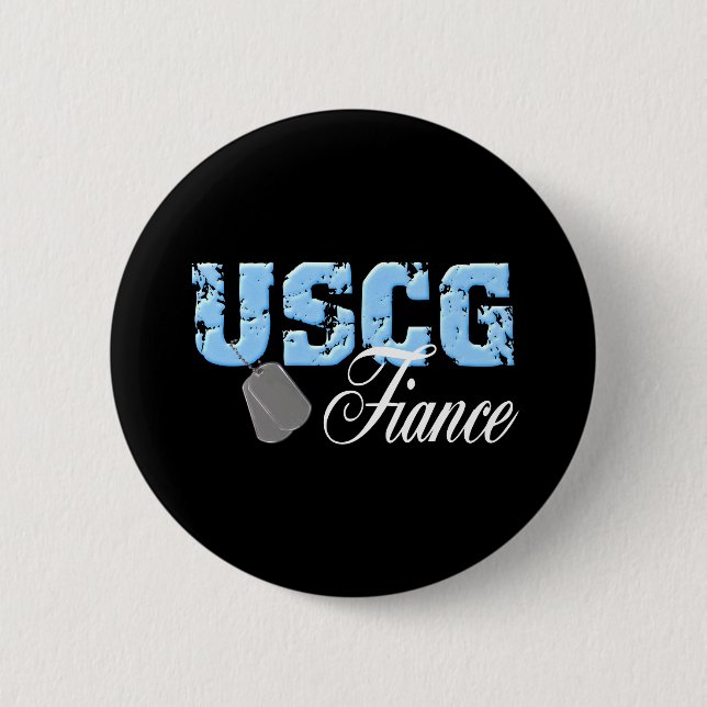 uscg99fiance2blk 6 cm round badge (Front)