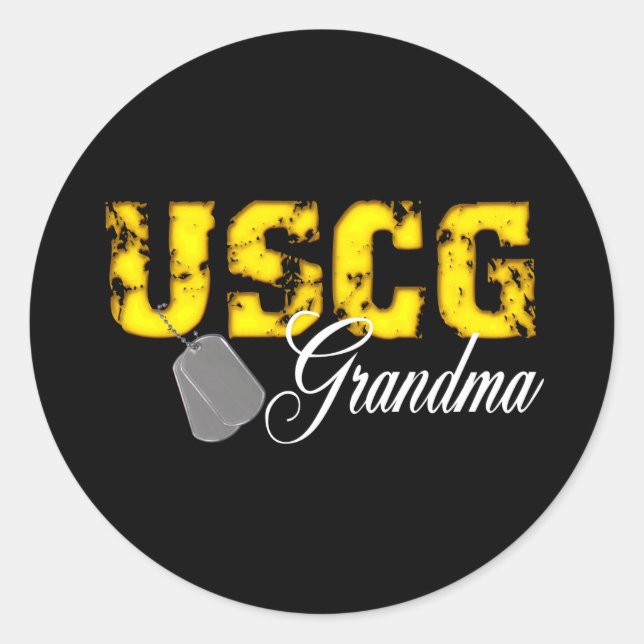 uscg99grandmablk classic round sticker (Front)