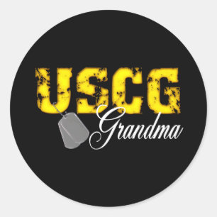 uscg99grandmablk classic round sticker