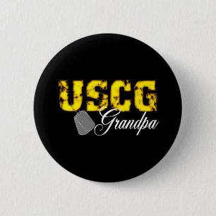 uscg99grandpablk 6 cm round badge